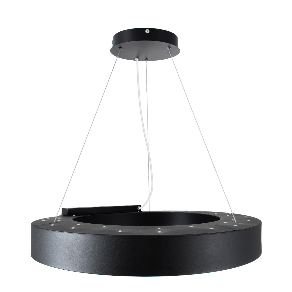 RA 61194 Κρεμαστό Φωτιστικό Δαχτυλίδι-Κύκλος LED CCT 67W 7370lm 120° AC 220-240V - Εναλλαγή Φωτισμού μέσω Τηλεχειριστηρίου All In One Ψυχρό 6000k+Φυσικό 4500k+Θερμό 2700k Dimmable Φ60cm - Μαύρο