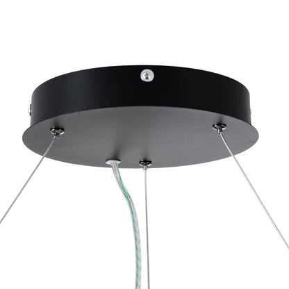 RA 61194 Κρεμαστό Φωτιστικό Δαχτυλίδι-Κύκλος LED CCT 67W 7370lm 120° AC 220-240V - Εναλλαγή Φωτισμού μέσω Τηλεχειριστηρίου All In One Ψυχρό 6000k+Φυσικό 4500k+Θερμό 2700k Dimmable Φ60cm - Μαύρο