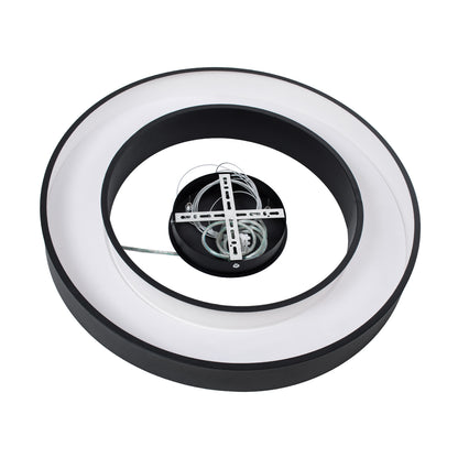 RA 61194 Κρεμαστό Φωτιστικό Δαχτυλίδι-Κύκλος LED CCT 67W 7370lm 120° AC 220-240V - Εναλλαγή Φωτισμού μέσω Τηλεχειριστηρίου All In One Ψυχρό 6000k+Φυσικό 4500k+Θερμό 2700k Dimmable Φ60cm - Μαύρο