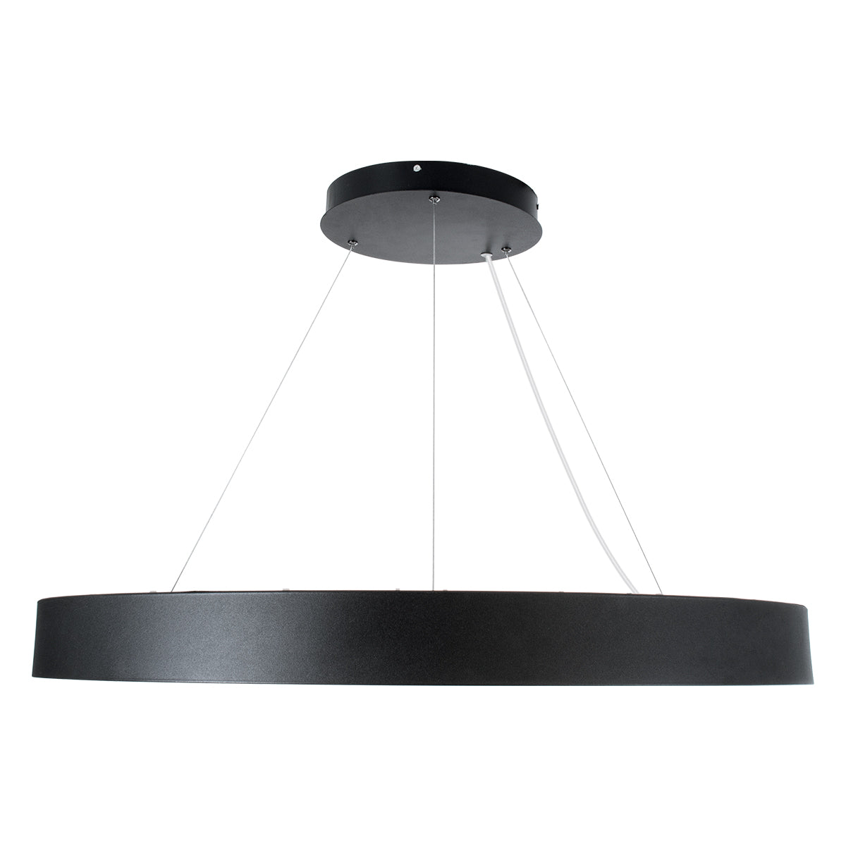 RA 61196 Κρεμαστό Φωτιστικό Δαχτυλίδι-Κύκλος LED CCT 75W 8250lm 120° AC 220-240V - Εναλλαγή Φωτισμού μέσω Τηλεχειριστηρίου All In One Ψυχρό 6000k+Φυσικό 4500k+Θερμό 2700k Dimmable Φ80cm - Μαύρο