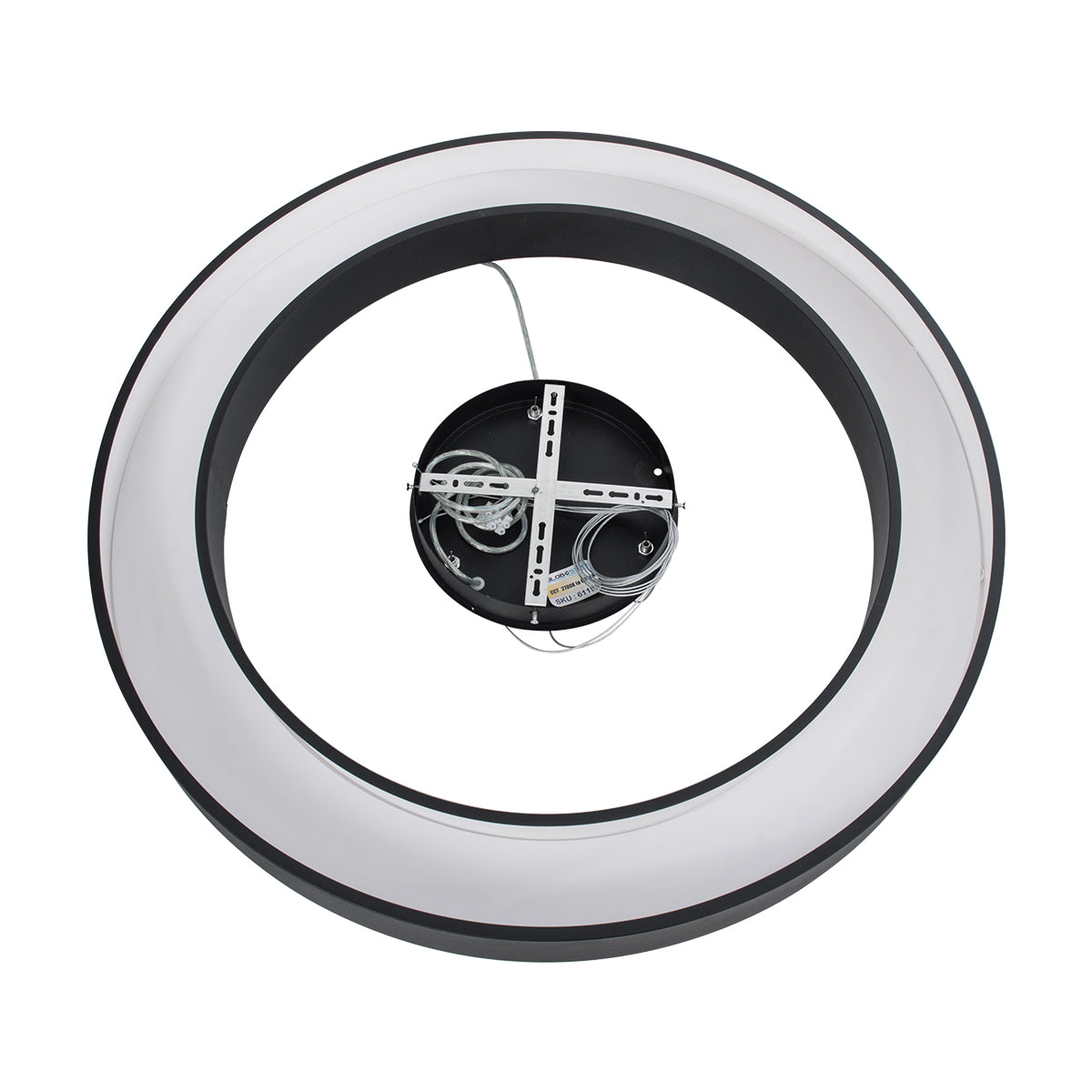 RA 61196 Κρεμαστό Φωτιστικό Δαχτυλίδι-Κύκλος LED CCT 75W 8250lm 120° AC 220-240V - Εναλλαγή Φωτισμού μέσω Τηλεχειριστηρίου All In One Ψυχρό 6000k+Φυσικό 4500k+Θερμό 2700k Dimmable Φ80cm - Μαύρο