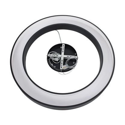 RA 61196 Κρεμαστό Φωτιστικό Δαχτυλίδι-Κύκλος LED CCT 75W 8250lm 120° AC 220-240V - Εναλλαγή Φωτισμού μέσω Τηλεχειριστηρίου All In One Ψυχρό 6000k+Φυσικό 4500k+Θερμό 2700k Dimmable Φ80cm - Μαύρο