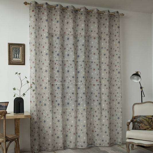 Κουρτίνα Art 6120 280x280εκ Μπεζ/Κόκκινο/Μπλε