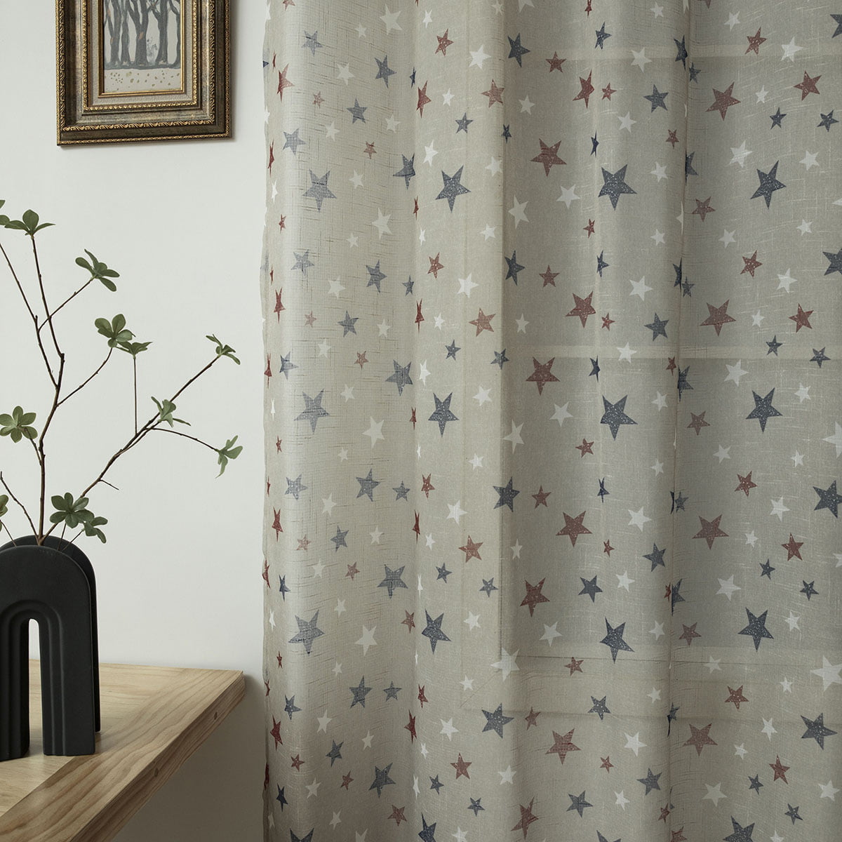 Κουρτίνα Art 6120 280x280εκ Μπεζ/Κόκκινο/Μπλε