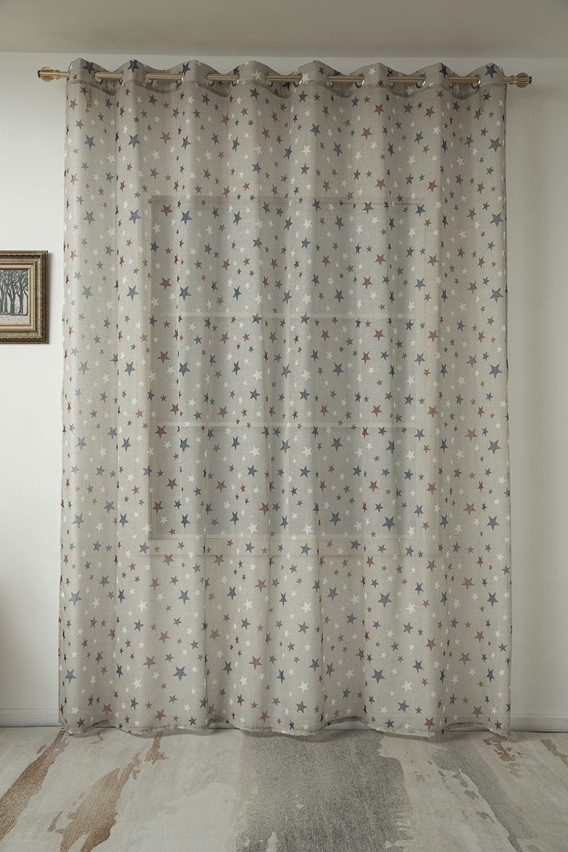 Κουρτίνα Art 6120 280x280εκ Μπεζ/Κόκκινο/Μπλε