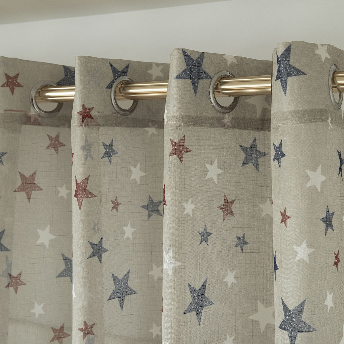 Κουρτίνα Art 6120 280x280εκ Μπεζ/Κόκκινο/Μπλε