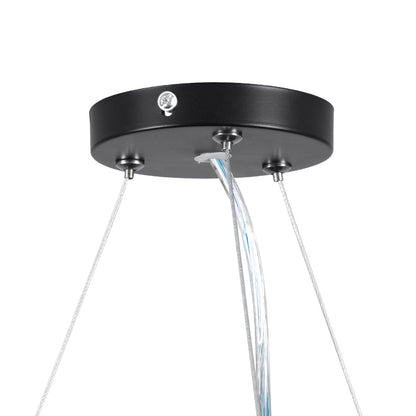 KAMALA 61208-P Κρεμαστή Πλαφονιέρα Οροφής LED CCT 75W 8625lm 120° AC 220-240V - Εναλλαγή Φωτισμού μέσω Τηλεχειριστηρίου All In One Ψυχρό 6000k+Φυσικό 4500k+Θερμό 2700k Dimmable Μ60 x Π60 x Υ8cm - Μαύρο