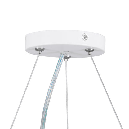 KAMALA 61209 Μοντέρνο Κρεμαστό Φωτιστικό Οροφής LED 75W 8625lm 120° AC 220-240V IP20 Ρυθμιζόμενο Λευκό CCT με Χειριστήριο από 2700K έως 6000K Dimmable - Lumileds SMD Chip - Λευκό Ματ - Μ60 x Π60 x Υ8