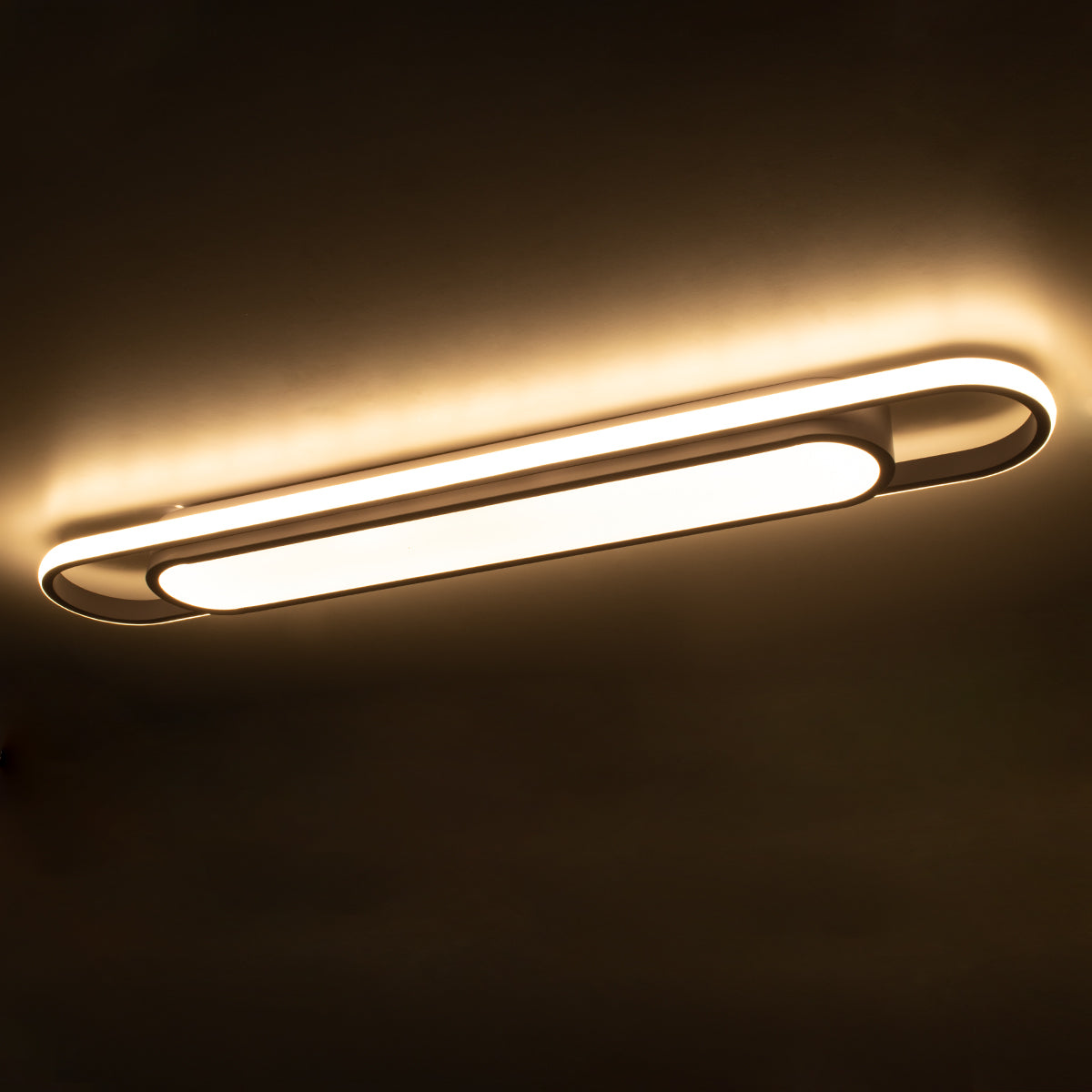 IGOR 61219 Modern LED Ceiling Light 48W 5760lm 210° AC 220-240V IP20 Adjustable White CCT with On/Off 2700K/4500K/6000K - Lumileds SMD Chip - Matte White - L81 x W13 x H4.5