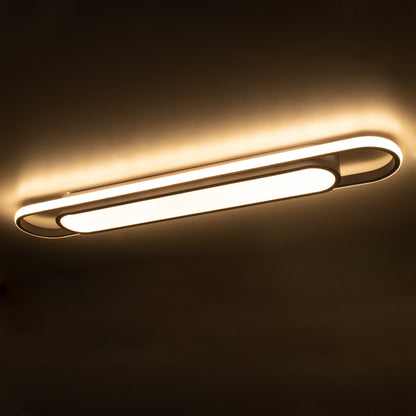 IGOR 61219 Modern LED Ceiling Light 48W 5760lm 210° AC 220-240V IP20 Adjustable White CCT with On/Off 2700K/4500K/6000K - Lumileds SMD Chip - Matte White - L81 x W13 x H4.5