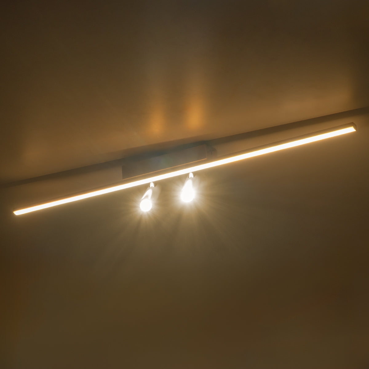 BARETTI 61228 Φωτιστικό Οροφής Linear Design LED CCT με Κινούμενα Σποτ LED Downlight 24W 2688lm 160° & 45° AC 220-240V IP20 - Εναλλαγή Φωτισμού μέσω Διακόπτη On/Off All In One Ψυχρό 6000k+Φυσικό 4500k+Θερμό 2700k - Μ80 x Π5.5 x Υ5 cm - Χρυσό