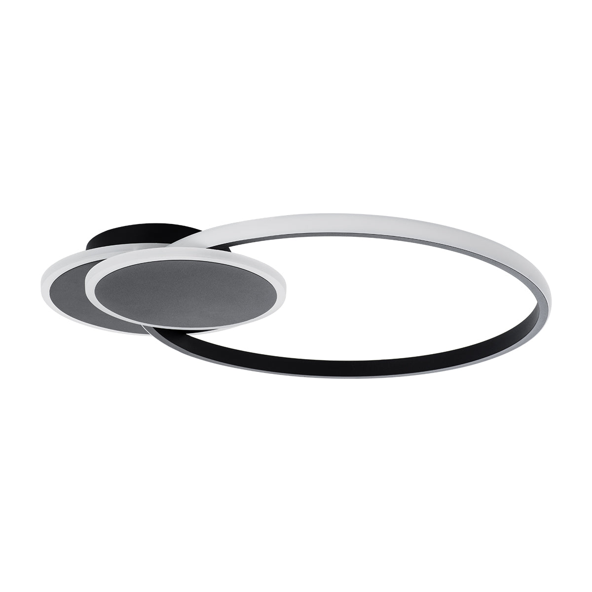 CIRCUO 61229 Modern LED Ceiling Light 75W 8400lm 360° AC 220-240V IP20 Adjustable White CCT with Remote Control from 2700K to 6000K Dimmable - Lumileds SMD Chip - Matt Black - L53 x W42.5 x H9
