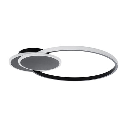 CIRCUO 61229 Modern LED Ceiling Light 75W 8400lm 360° AC 220-240V IP20 Adjustable White CCT with Remote Control from 2700K to 6000K Dimmable - Lumileds SMD Chip - Matt Black - L53 x W42.5 x H9