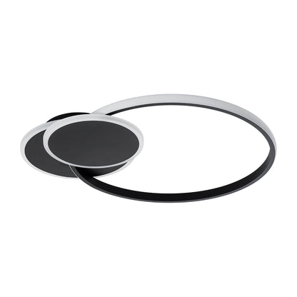 CIRCUO 61229 Modern LED Ceiling Light 75W 8400lm 360° AC 220-240V IP20 Adjustable White CCT with Remote Control from 2700K to 6000K Dimmable - Lumileds SMD Chip - Matt Black - L53 x W42.5 x H9