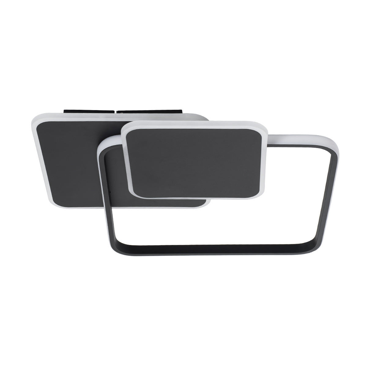 SQUARO 61231 Μοντέρνο Φωτιστικό Οροφής LED 75W 8400lm 360° AC 220-240V IP20 Ρυθμιζόμενο Λευκό CCT με Χειριστήριο από 2700K έως 6000K Dimmable - Lumileds SMD Chip - Μαύρο Ματ - Μ48.5 x Π51 x Υ9