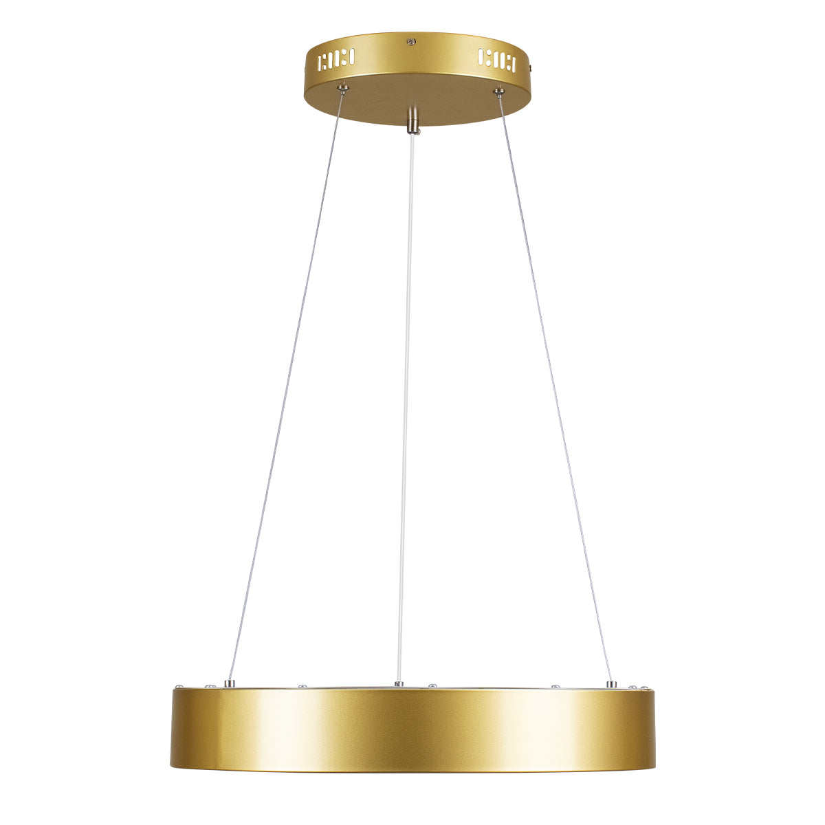 SALEM 61243 Μοντέρνο Κρεμαστό Φωτιστικό Οροφής LED 75W 8625lm 120° AC 220-240V IP20 Ρυθμιζόμενο Λευκό CCT με Χειριστήριο από 2700K έως 6000K Dimmable - Lumileds SMD Chip - Χρυσό - Μ45 x Π45 x Υ7