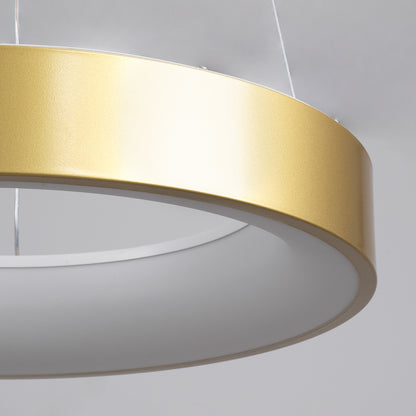 SALEM 61243 Μοντέρνο Κρεμαστό Φωτιστικό Οροφής LED 75W 8625lm 120° AC 220-240V IP20 Ρυθμιζόμενο Λευκό CCT με Χειριστήριο από 2700K έως 6000K Dimmable - Lumileds SMD Chip - Χρυσό - Μ45 x Π45 x Υ7