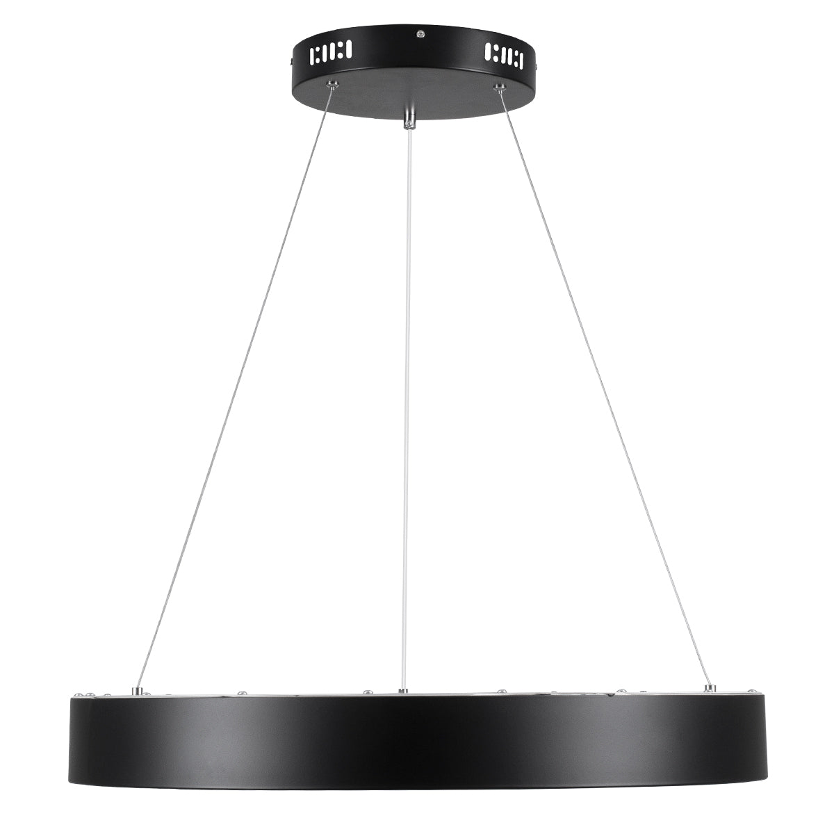 SALEM 61245 Κρεμαστή Πλαφονιέρα Οροφής Δαχτυλίδι-Κύκλος LED CCT 105W 12075lm 120° AC 220-240V - Εναλλαγή Φωτισμού μέσω Τηλεχειριστηρίου All In One Ψυχρό 6000k+Φυσικό 4500k+Θερμό 2700k Dimmable Φ60cm - Μαύρο