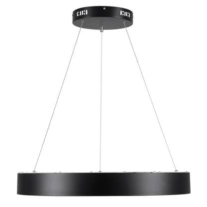 SALEM 61245 Κρεμαστή Πλαφονιέρα Οροφής Δαχτυλίδι-Κύκλος LED CCT 105W 12075lm 120° AC 220-240V - Εναλλαγή Φωτισμού μέσω Τηλεχειριστηρίου All In One Ψυχρό 6000k+Φυσικό 4500k+Θερμό 2700k Dimmable Φ60cm - Μαύρο