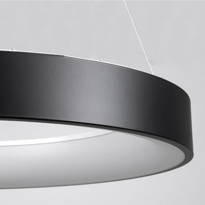 SALEM 61245 Κρεμαστή Πλαφονιέρα Οροφής Δαχτυλίδι-Κύκλος LED CCT 105W 12075lm 120° AC 220-240V - Εναλλαγή Φωτισμού μέσω Τηλεχειριστηρίου All In One Ψυχρό 6000k+Φυσικό 4500k+Θερμό 2700k Dimmable Φ60cm - Μαύρο