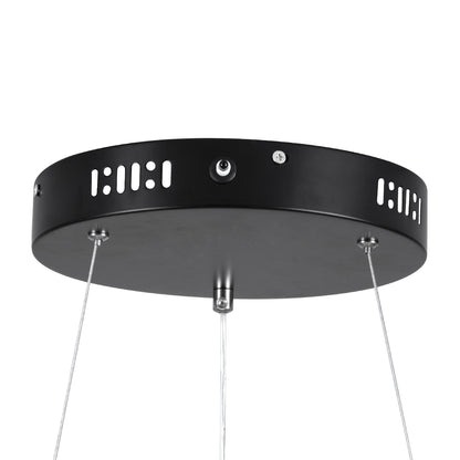 SALEM 61245 Κρεμαστή Πλαφονιέρα Οροφής Δαχτυλίδι-Κύκλος LED CCT 105W 12075lm 120° AC 220-240V - Εναλλαγή Φωτισμού μέσω Τηλεχειριστηρίου All In One Ψυχρό 6000k+Φυσικό 4500k+Θερμό 2700k Dimmable Φ60cm - Μαύρο
