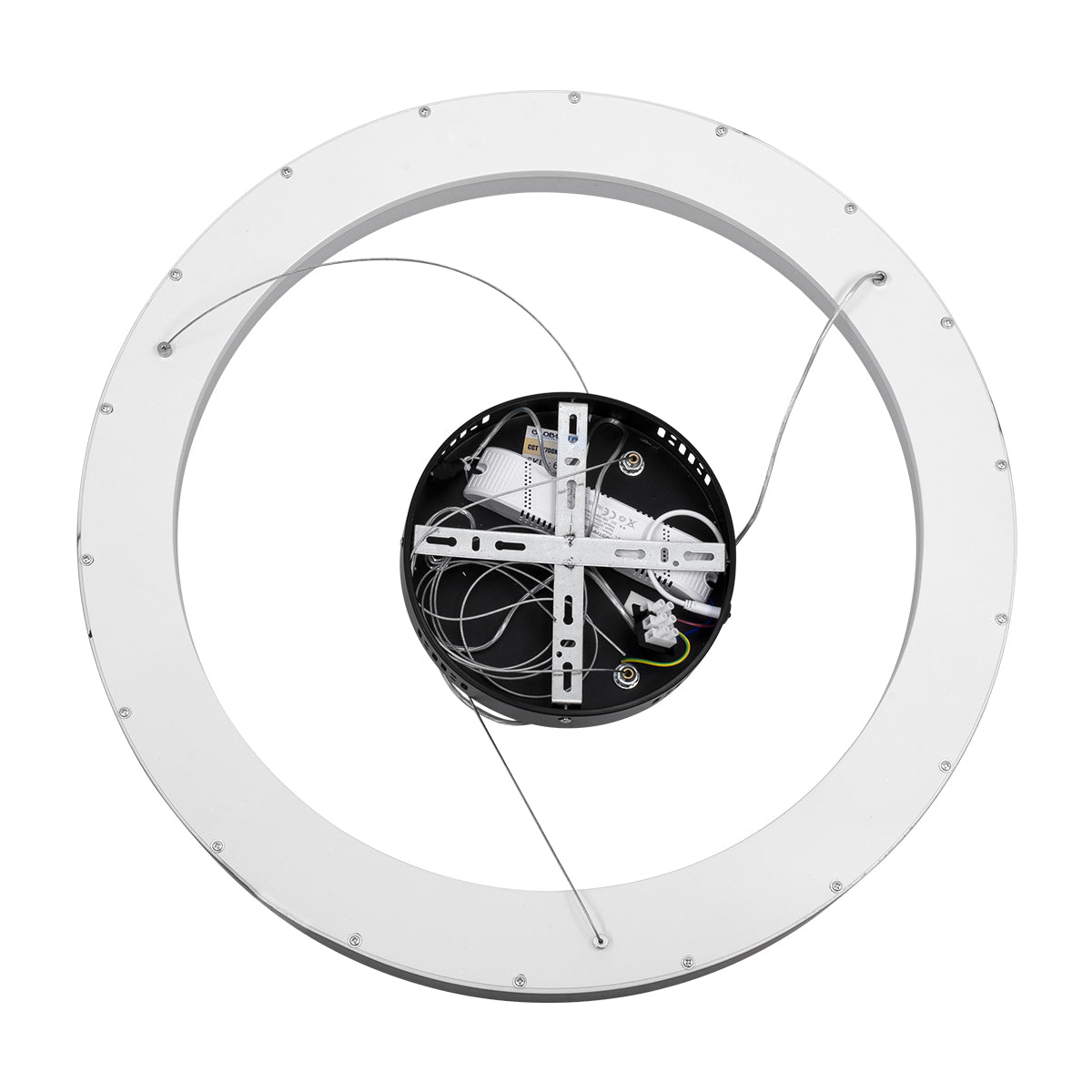 SALEM 61245 Κρεμαστή Πλαφονιέρα Οροφής Δαχτυλίδι-Κύκλος LED CCT 105W 12075lm 120° AC 220-240V - Εναλλαγή Φωτισμού μέσω Τηλεχειριστηρίου All In One Ψυχρό 6000k+Φυσικό 4500k+Θερμό 2700k Dimmable Φ60cm - Μαύρο