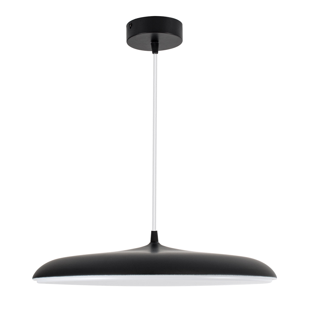 BARON 61254 Κρεμαστή Πλαφονιέρα Οροφής LED CCT 24W 2880lm 120° AC 220-240V - Εναλλαγή Φωτισμού μέσω Διακόπτη On/Off All In One Ψυχρό 6000k+Φυσικό 4500k+Θερμό 2700k Φ40 x Υ10cm - Μαύρο