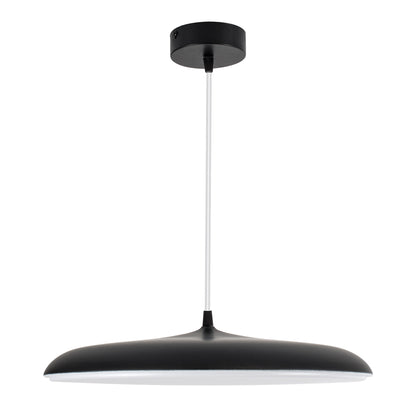 BARON 61254 Κρεμαστή Πλαφονιέρα Οροφής LED CCT 24W 2880lm 120° AC 220-240V - Εναλλαγή Φωτισμού μέσω Διακόπτη On/Off All In One Ψυχρό 6000k+Φυσικό 4500k+Θερμό 2700k Φ40 x Υ10cm - Μαύρο