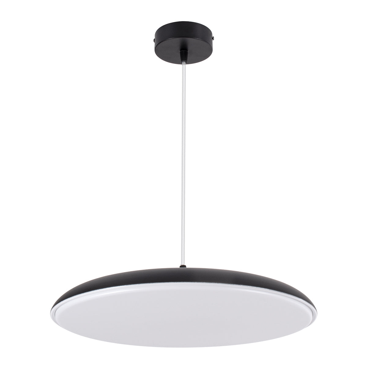 BARON 61254 Κρεμαστή Πλαφονιέρα Οροφής LED CCT 24W 2880lm 120° AC 220-240V - Εναλλαγή Φωτισμού μέσω Διακόπτη On/Off All In One Ψυχρό 6000k+Φυσικό 4500k+Θερμό 2700k Φ40 x Υ10cm - Μαύρο