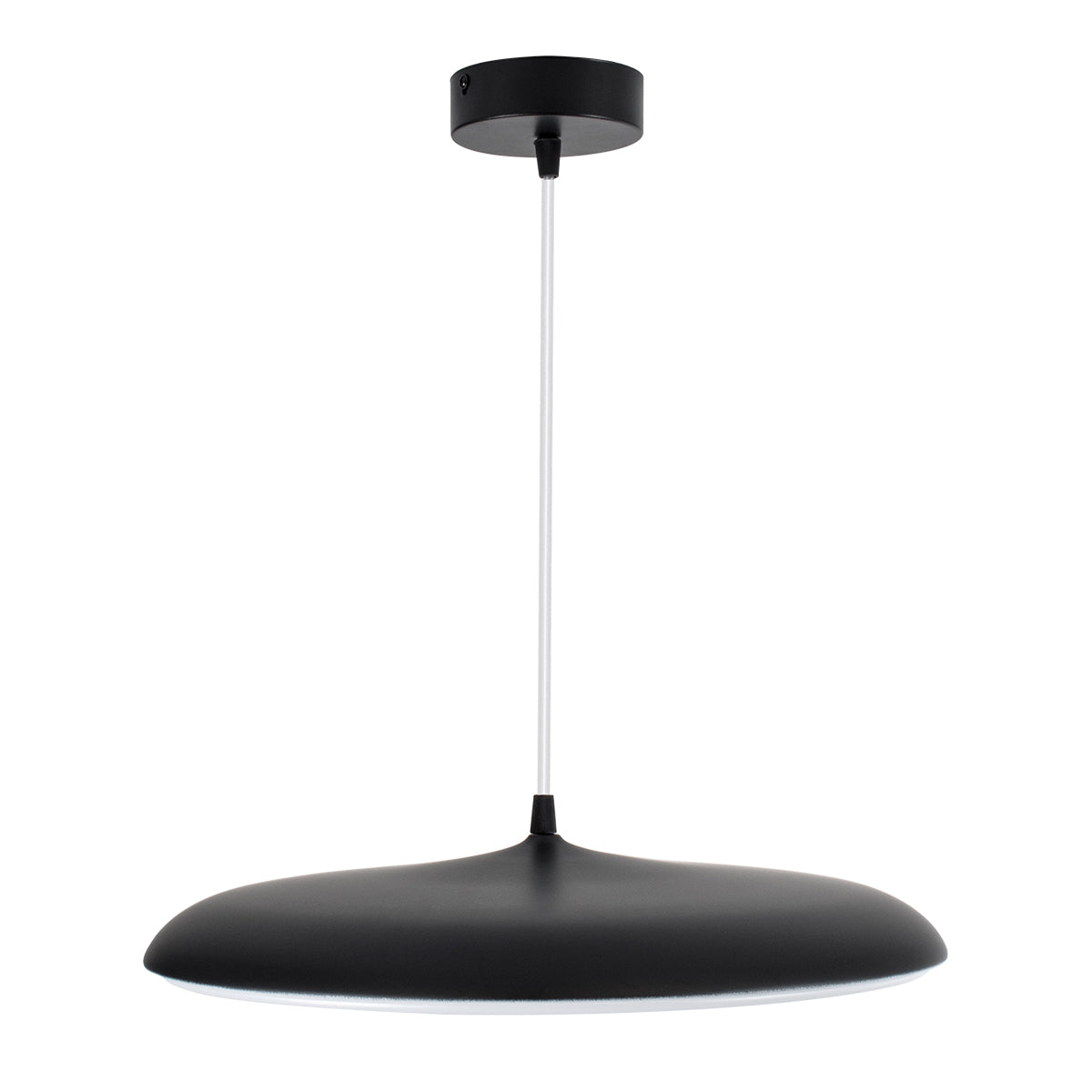 BARON 61254 Κρεμαστή Πλαφονιέρα Οροφής LED CCT 24W 2880lm 120° AC 220-240V - Εναλλαγή Φωτισμού μέσω Διακόπτη On/Off All In One Ψυχρό 6000k+Φυσικό 4500k+Θερμό 2700k Φ40 x Υ10cm - Μαύρο