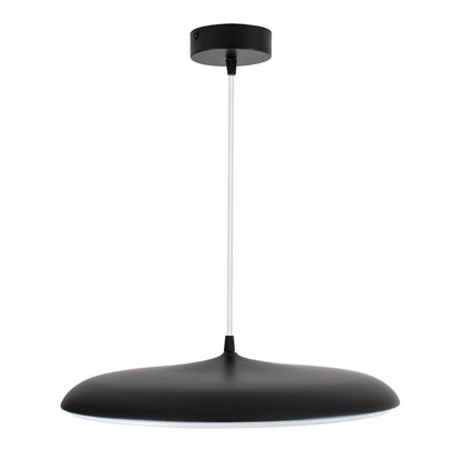 BARON 61254 Κρεμαστή Πλαφονιέρα Οροφής LED CCT 24W 2880lm 120° AC 220-240V - Εναλλαγή Φωτισμού μέσω Διακόπτη On/Off All In One Ψυχρό 6000k+Φυσικό 4500k+Θερμό 2700k Φ40 x Υ10cm - Μαύρο