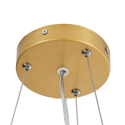 ANATOLIA 61268 Κρεμαστή Πλαφονιέρα Οροφής LED CCT 60W 6900lm 120° AC 220-240V - Εναλλαγή Φωτισμού μέσω Τηλεχειριστηρίου All In One Ψυχρό 6000k+Φυσικό 4500k+Θερμό 2700k Dimmable Φ43cm - Χρυσό