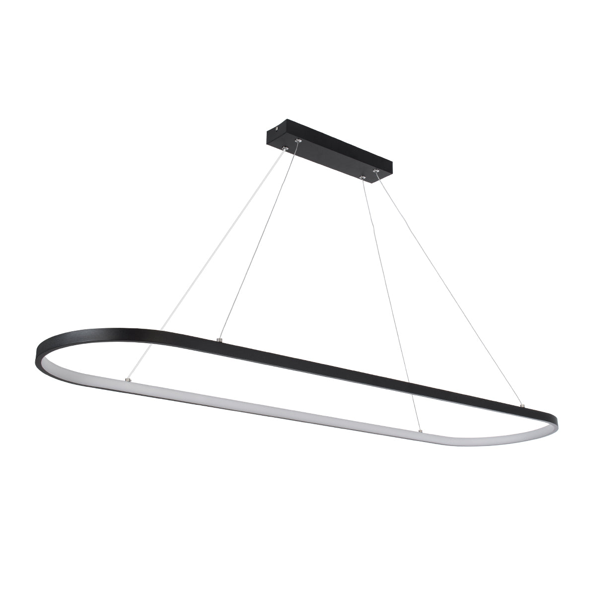 BOLIVAR 61271 Μοντέρνο Κρεμαστό Φωτιστικό Οροφής LED 54W 6210lm 360° AC 220-240V IP20 Ρυθμιζόμενο Λευκό CCT με Χειριστήριο από 2700K έως 6000K Dimmable - Lumileds SMD Chip - Μαύρο Ματ - Μ120 x Π30 x Υ2