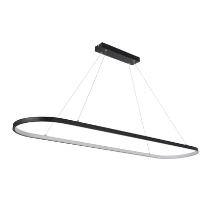 BOLIVAR 61271 Μοντέρνο Κρεμαστό Φωτιστικό Οροφής LED 54W 6210lm 360° AC 220-240V IP20 Ρυθμιζόμενο Λευκό CCT με Χειριστήριο από 2700K έως 6000K Dimmable - Lumileds SMD Chip - Μαύρο Ματ - Μ120 x Π30 x Υ2