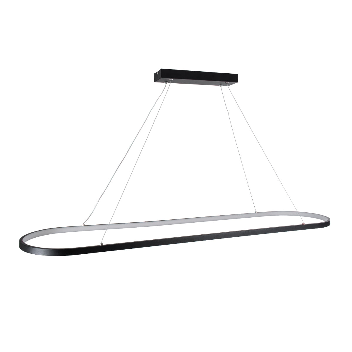 BOLIVAR 61271 Μοντέρνο Κρεμαστό Φωτιστικό Οροφής LED 54W 6210lm 360° AC 220-240V IP20 Ρυθμιζόμενο Λευκό CCT με Χειριστήριο από 2700K έως 6000K Dimmable - Lumileds SMD Chip - Μαύρο Ματ - Μ120 x Π30 x Υ2