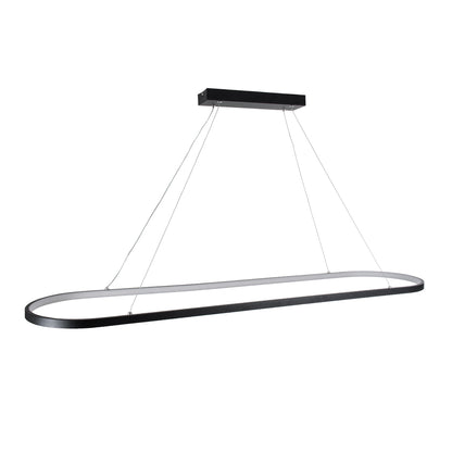 BOLIVAR 61271 Μοντέρνο Κρεμαστό Φωτιστικό Οροφής LED 54W 6210lm 360° AC 220-240V IP20 Ρυθμιζόμενο Λευκό CCT με Χειριστήριο από 2700K έως 6000K Dimmable - Lumileds SMD Chip - Μαύρο Ματ - Μ120 x Π30 x Υ2