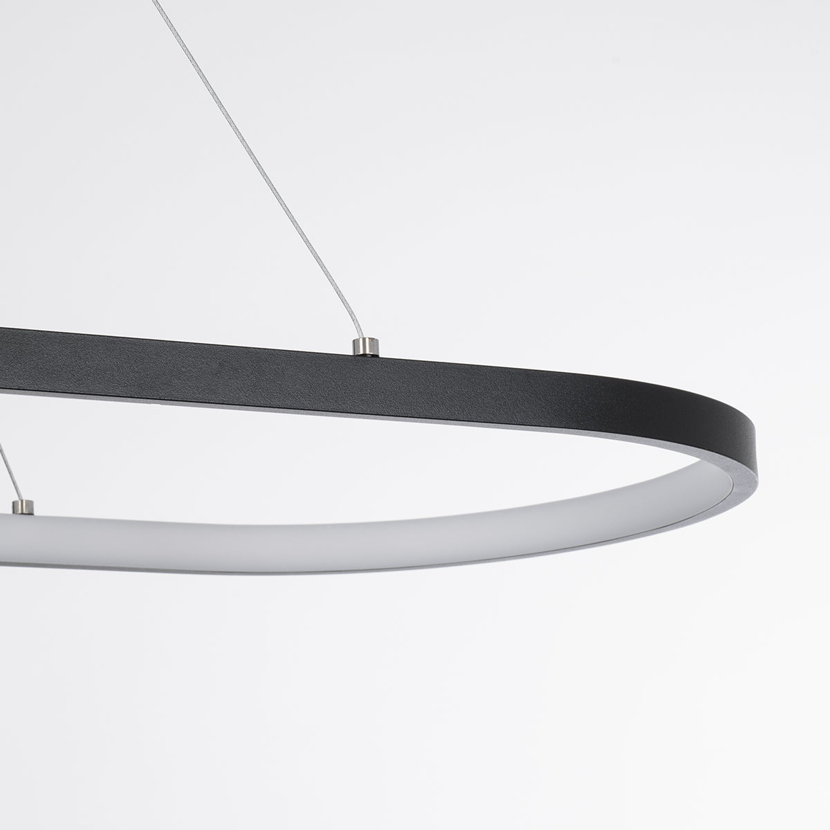 BOLIVAR 61271 Μοντέρνο Κρεμαστό Φωτιστικό Οροφής LED 54W 6210lm 360° AC 220-240V IP20 Ρυθμιζόμενο Λευκό CCT με Χειριστήριο από 2700K έως 6000K Dimmable - Lumileds SMD Chip - Μαύρο Ματ - Μ120 x Π30 x Υ2