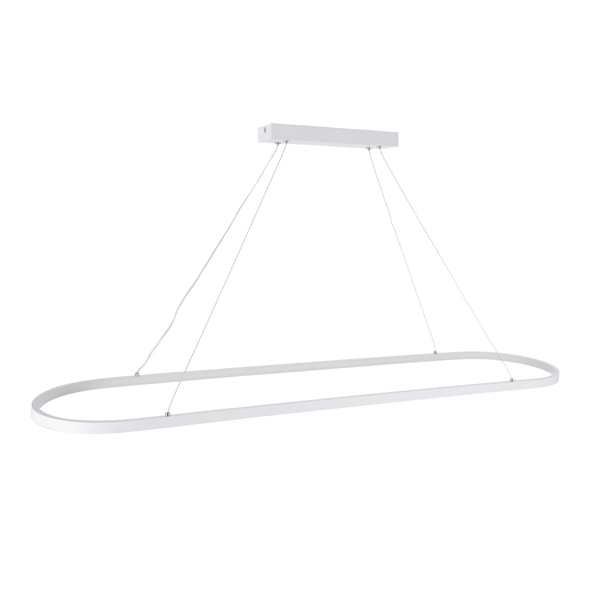 BOLIVAR 61272 Μοντέρνο Κρεμαστό Φωτιστικό Οροφής LED 54W 6210lm 360° AC 220-240V IP20 Ρυθμιζόμενο Λευκό CCT με Χειριστήριο από 2700K έως 6000K Dimmable - Lumileds SMD Chip - Λευκό Ματ - Μ120 x Π30 x Υ2