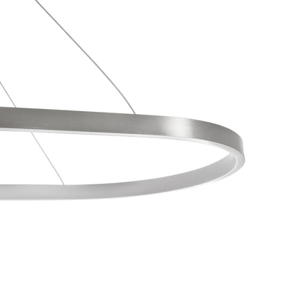 BOLIVAR 61273 Μοντέρνο Κρεμαστό Φωτιστικό Οροφής LED 54W 6210lm 360° AC 220-240V IP20 Ρυθμιζόμενο Λευκό CCT με Χειριστήριο από 2700K έως 6000K Dimmable - Lumileds SMD Chip - Νίκελ Βούρτσας - Μ120 x Π30 x Υ2