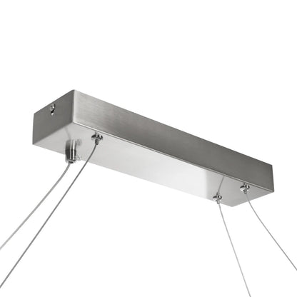 BOLIVAR 61273 Μοντέρνο Κρεμαστό Φωτιστικό Οροφής LED 54W 6210lm 360° AC 220-240V IP20 Ρυθμιζόμενο Λευκό CCT με Χειριστήριο από 2700K έως 6000K Dimmable - Lumileds SMD Chip - Νίκελ Βούρτσας - Μ120 x Π30 x Υ2