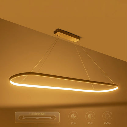 BOLIVAR 61273 Μοντέρνο Κρεμαστό Φωτιστικό Οροφής LED 54W 6210lm 360° AC 220-240V IP20 Ρυθμιζόμενο Λευκό CCT με Χειριστήριο από 2700K έως 6000K Dimmable - Lumileds SMD Chip - Νίκελ Βούρτσας - Μ120 x Π30 x Υ2