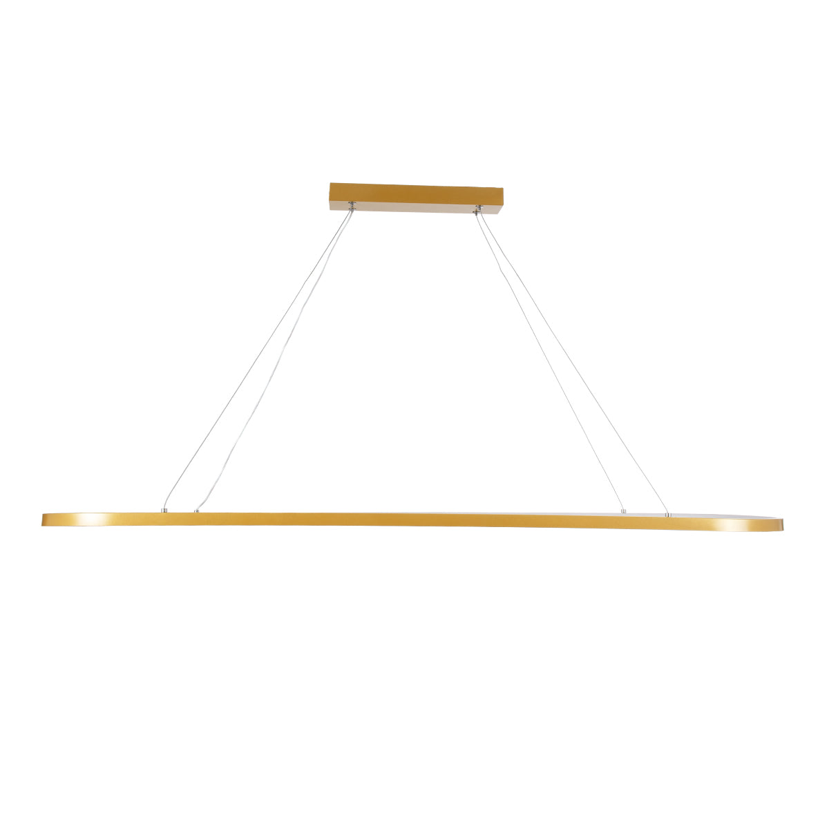 BOLIVAR 61274 Μοντέρνο Κρεμαστό Φωτιστικό Οροφής LED 54W 6210lm 360° AC 220-240V IP20 Ρυθμιζόμενο Λευκό CCT με Χειριστήριο από 2700K έως 6000K Dimmable - Lumileds SMD Chip - Χρυσό Βούρτσας - Μ120 x Π30 x Υ2