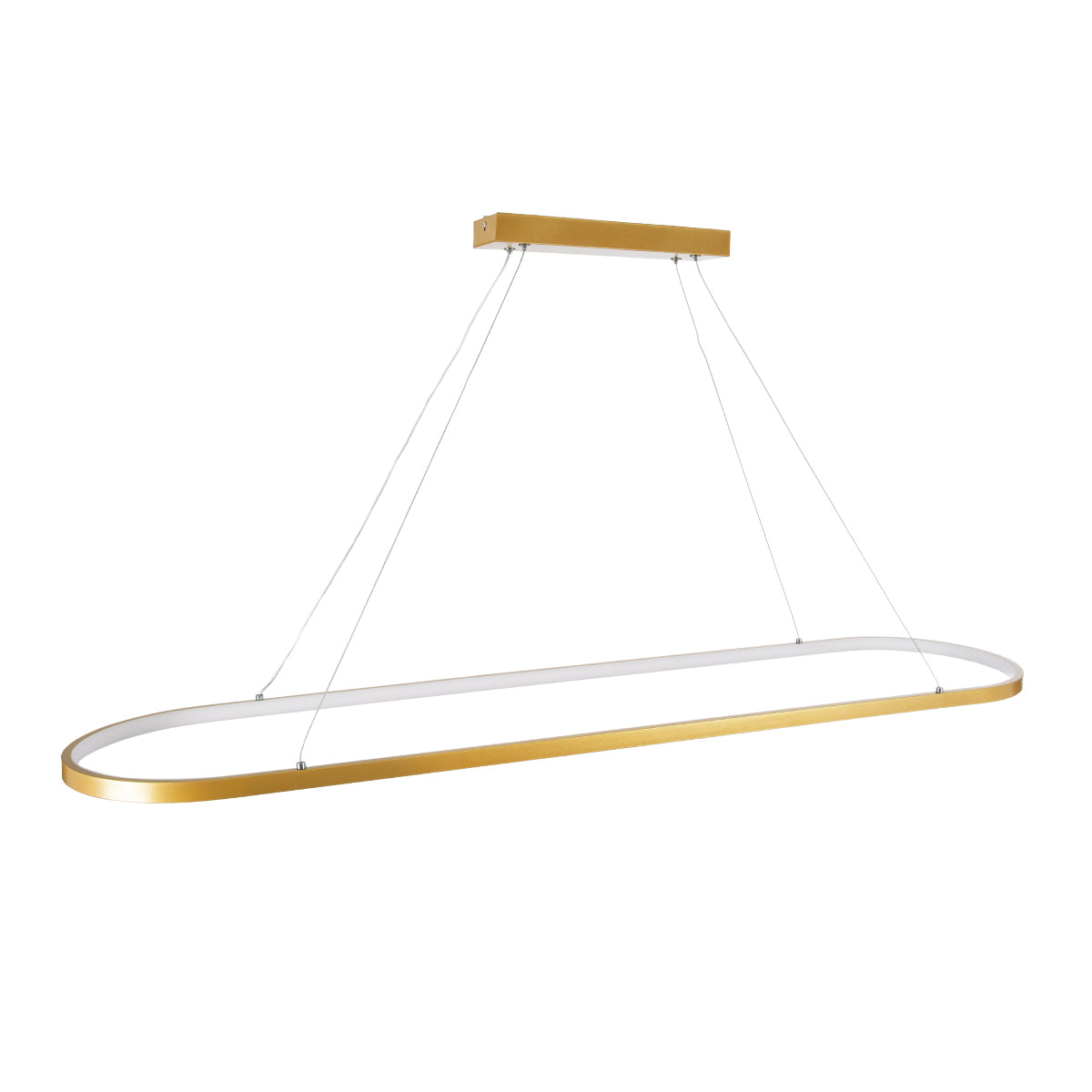 BOLIVAR 61274 Μοντέρνο Κρεμαστό Φωτιστικό Οροφής LED 54W 6210lm 360° AC 220-240V IP20 Ρυθμιζόμενο Λευκό CCT με Χειριστήριο από 2700K έως 6000K Dimmable - Lumileds SMD Chip - Χρυσό Βούρτσας - Μ120 x Π30 x Υ2