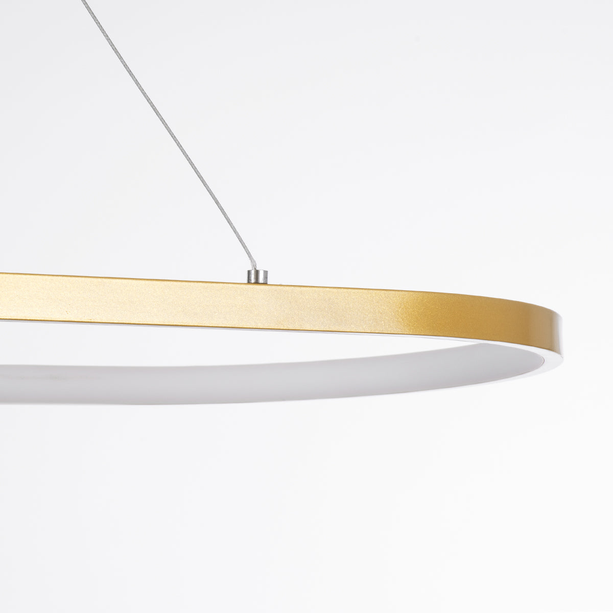 BOLIVAR 61274 Μοντέρνο Κρεμαστό Φωτιστικό Οροφής LED 54W 6210lm 360° AC 220-240V IP20 Ρυθμιζόμενο Λευκό CCT με Χειριστήριο από 2700K έως 6000K Dimmable - Lumileds SMD Chip - Χρυσό Βούρτσας - Μ120 x Π30 x Υ2