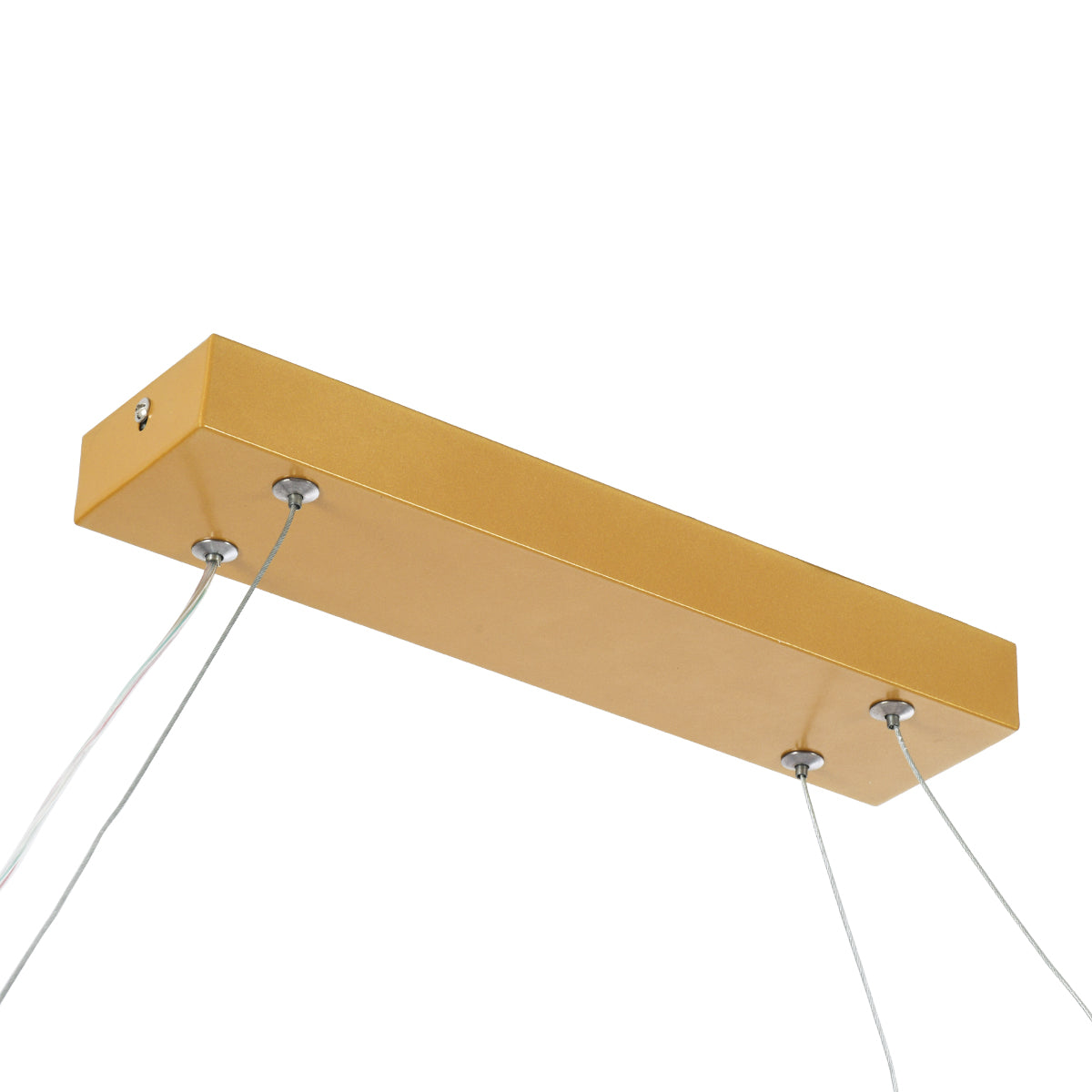 BOLIVAR 61274 Μοντέρνο Κρεμαστό Φωτιστικό Οροφής LED 54W 6210lm 360° AC 220-240V IP20 Ρυθμιζόμενο Λευκό CCT με Χειριστήριο από 2700K έως 6000K Dimmable - Lumileds SMD Chip - Χρυσό Βούρτσας - Μ120 x Π30 x Υ2