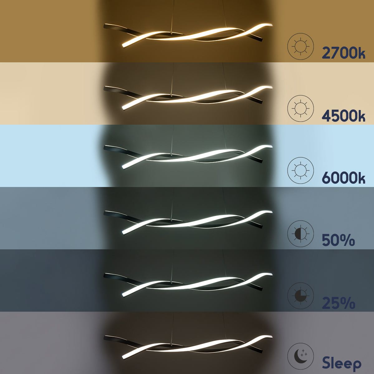 MORALES 61275 Κρεμαστό Φωτιστικό Οροφής Design LED CCT 54W 6048lm 200° AC 220-240V - Εναλλαγή Φωτισμού μέσω Τηλεχειριστηρίου All In One Ψυχρό 6000k+Φυσικό 4500k+Θερμό 2700k Dimmable Μ90 x Π14 x Υ14cm - Μαύρο