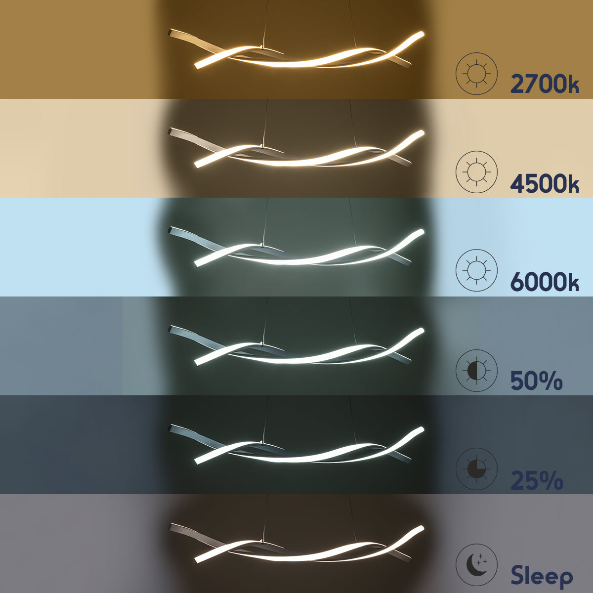 MORALES 61276 Κρεμαστό Φωτιστικό Οροφής Design LED CCT 54W 6048lm 200° AC 220-240V - Εναλλαγή Φωτισμού μέσω Τηλεχειριστηρίου All In One Ψυχρό 6000k+Φυσικό 4500k+Θερμό 2700k Dimmable Μ90 x Π14 x Υ14cm - Λευκό