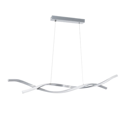 MORALES 61277 Modern LED Pendant Ceiling Light 54W 6048lm 300° AC 220-240V IP20 Adjustable White CCT with Remote Control from 2700K to 6000K Dimmable - Lumileds SMD Chip - Brushed Nickel - L90 x W14 x H14