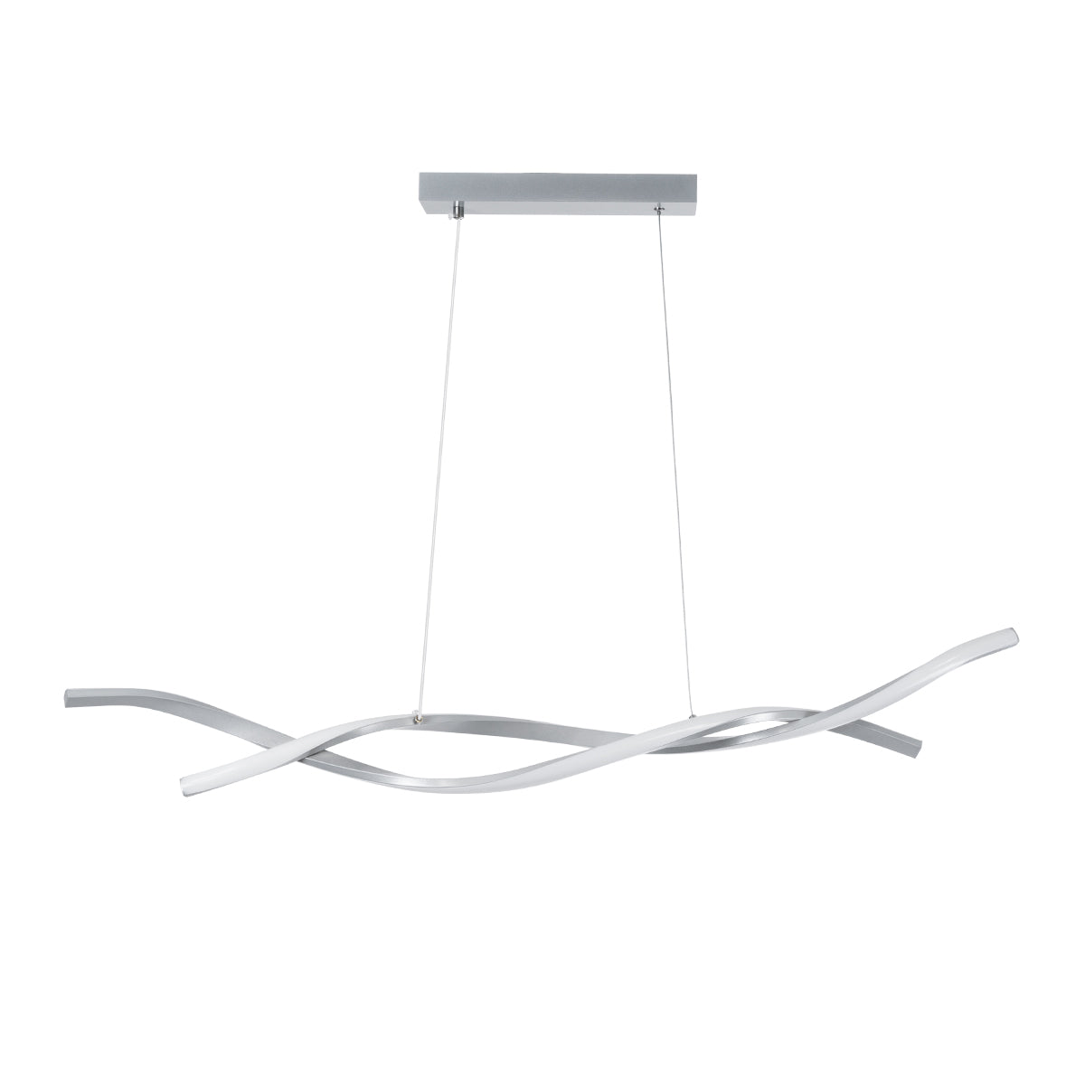 MORALES 61277 Modern LED Pendant Ceiling Light 54W 6048lm 300° AC 220-240V IP20 Adjustable White CCT with Remote Control from 2700K to 6000K Dimmable - Lumileds SMD Chip - Brushed Nickel - L90 x W14 x H14