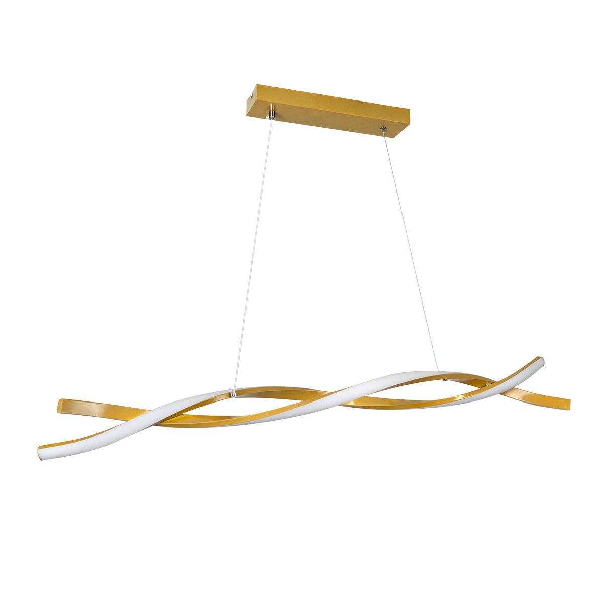 MORALES 61278 Κρεμαστό Φωτιστικό Οροφής Design LED CCT 54W 6048lm 200° AC 220-240V - Εναλλαγή Φωτισμού μέσω Τηλεχειριστηρίου All In One Ψυχρό 6000k+Φυσικό 4500k+Θερμό 2700k Dimmable Μ90 x Π14 x Υ14cm - Χρυσό Πλατίνα